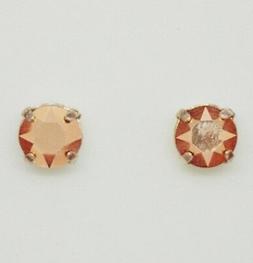 Argento 925 E Punto Luce Swarovski 8 Mm Crystal Gold Rose Or