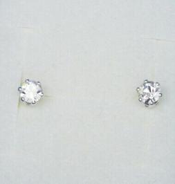 Argento 925 E Punto Luce Swarovski 3 Mm Crystal Bianchi Spos