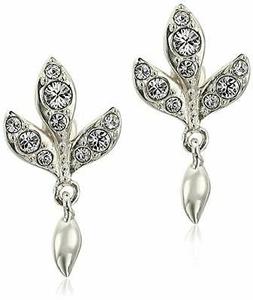 Argento 925 Foglie Con Swarovski Bianchi 1311-0157