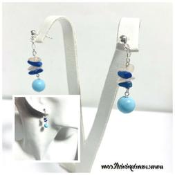 Argento 925 Pendenti Con Pietre Turchese Lapislazzulo Blu Qu