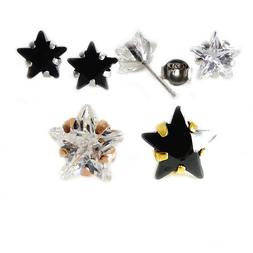 Argento 925 Punto Luce 8 M Stella Zircone Oro-rodio-ororosa 