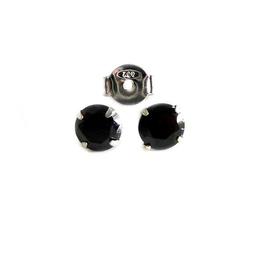 Argento 925 Punto Luce Nero Brillantino Zircone Uomo Donna