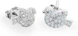 Argento 925,ever Faith Zirconia Cubica 3d Carina Animale Ucc