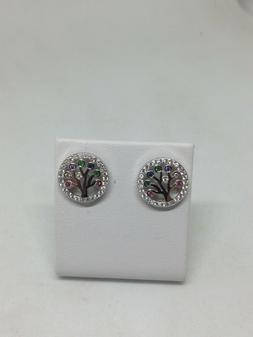 Argento Albero Della Vita  Rodiato  Zirconi  Multicolor Lobo