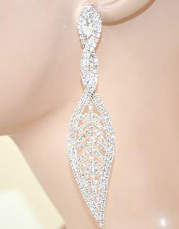 Argento Donna Cristalli Strass Foglia Eleganti Sposa Cerimon