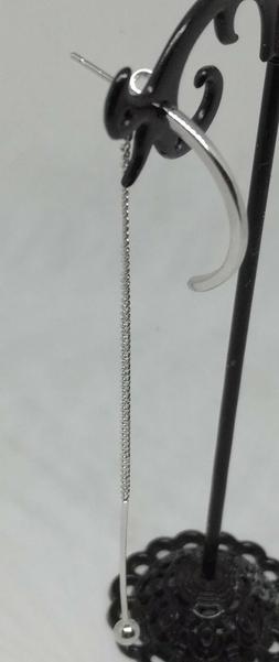 Argento Filo Pendente Cerchio Rodiato Lungo Novit&agrave;