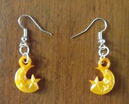 Argento Luna E Stelle Arancione 21x14 Mm