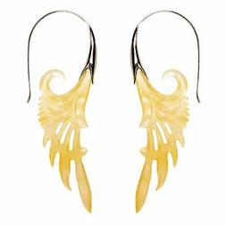 Argento Sterling Madreperla Ala Piuma Spirale Tribale