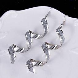 Argento Strass Gocce D'acqua Brincos Donna Bambina Trend Ear