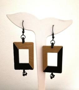 Artigianali Legno Rettangolari Pittura Bicolore Nero E Oro