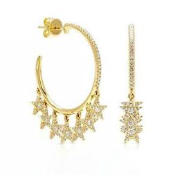 " Aster " A Cerchio 18k 750 Placcato Oro Giallo Alla Moda