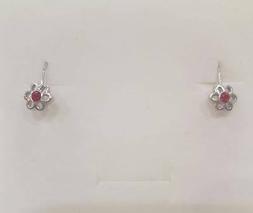 Bambina Monachella Argento 925 Zirconi Rossi Earrings Silver