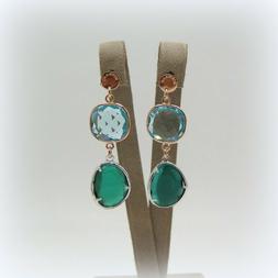 Sovrani Bijoux Cristalli Verde E Azzurro Acqua Marina