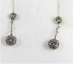 Bimba In Oro Bianco 18kt 750/&deg;&deg;&deg; Fiori Pendenti Made In I