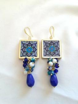 Blu Elettrico Maiolica Oro Grappoletti Blu Siciliano Capri S