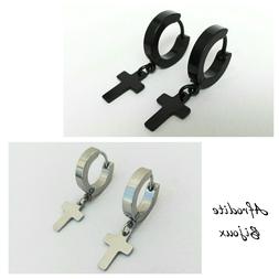 Boccole Cerchio Con Croce Charms Croci In Acciaio Uomo  Donn