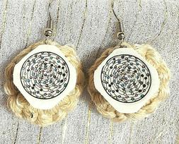 Boho Chic Macrame #1_ Rainbow Dots _ Crocheted Boho Earrings