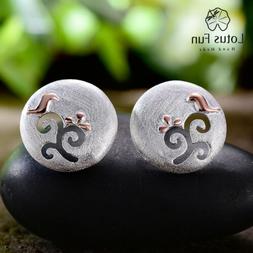 Bottone Piccoli Rotondi Oro Rosa 925 Massiccio Uccello Gioie