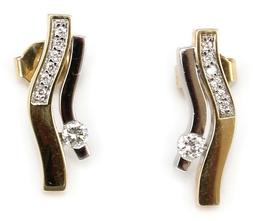 Brillante 0,20 Carati W/ Argento Oro Giallo 585 14kt Diamant