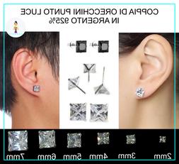 Brillantino Uomo Donna In Argento 925% Quadrato Punto Luce 2