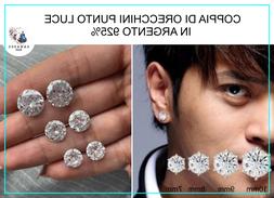 Brillantino Uomo Donna In Argento 925 Zircone Punto Luce 7-8