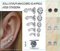 Brillantino Uomo Donna In Argento 925 Zircone Punto Luce 2mm