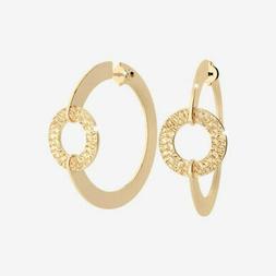 Bronzo Placcato Oro Giallo Cerchio Piccolo Diamantato Bicobo