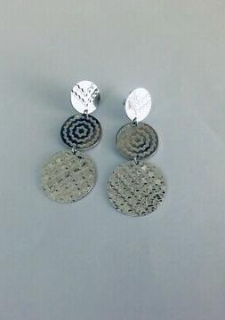 Bronzo Rodiato A Tre Cerchi Martellati Biaobb14