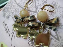 Cagnolino Fox Terrier Plexyglass Oro Fiocco Kawaii Offerta!!