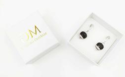 Campanella Full Zirconate Nero In Argento 925  Rodiato In Or