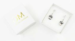 Campanella Traforata Smaltata Nero Con Bordo Zirconato In Ar