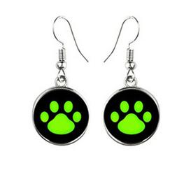 Cane Orma Zampa Di Cane Nero Colori Neon Luce Di Notte