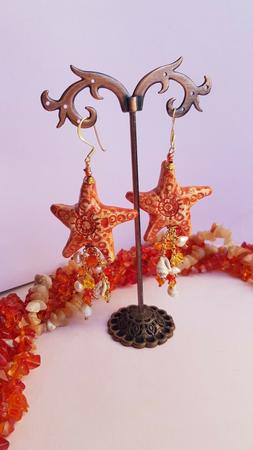 Ceramica Con Stelle &nbsp;conchiglie, Perle E Swarovski