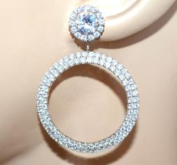 Cerchi Argento Donna Strass Cristalli Pendenti Sposa Cerimon