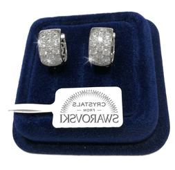 Cerchi Diana 14mm Donna Pl.oro Bianco 18k Con Cristalli Swar