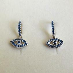 Cerchi Donna Colore Argento Occhio Di Fatima Con Zaffiri Blu
