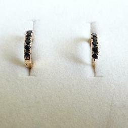 Cerchi Donna Colore Oro Con Zircone Neri A Giro  1,5 Cm - 22