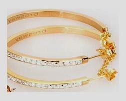 BROSWAY ,ORECCHINI CERCHI DORATI "EAR TRING' CON SWAROVSKY  