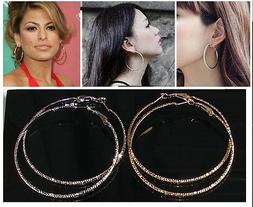 Cerchi Grandi ,argento,oro Da Donna,idea Regalo