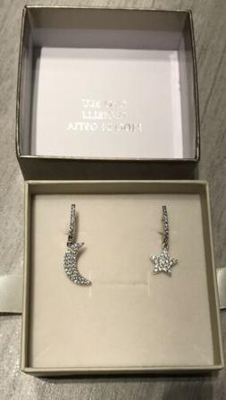 Cerchi Luna Stella Argento Silver 925 Swarovski Bianchi 1 Cm