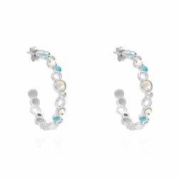 Stroili Cerchi Ottone Rodiato Con Cristalli E Smalto Azzurro