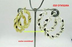 Cerchi Torchon Donna Argento 925 Oro Argento Cerchietti Tubo