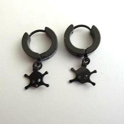 orecchini cerchi uomo donna in acciaio nero