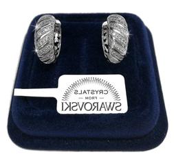 Cerchi Zig Zag Donna Pl. Oro Bianco 18k Con Cristalli Swarov