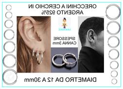 Cerchietto Cerchio In Argento 925% Uomo Donna Misure 3mmx12m