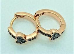 Cerchietto Donna Argento 925 Rosato Cuore Zirconi Neri Vinta