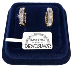 Cerchio 16/5mm Donna Pl. Oro Giallo 18k Con Cristalli Swarov