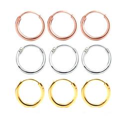 Cerchio Argento 925  Oro - Rodio - Oro Rosa Da 8 A 50 Mm