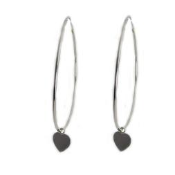 Cerchio Argento 925 Pendente Cuore 1.2 X 50 Mm