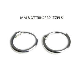 Cerchio Argento 925 Piercing Naso 8  Mm